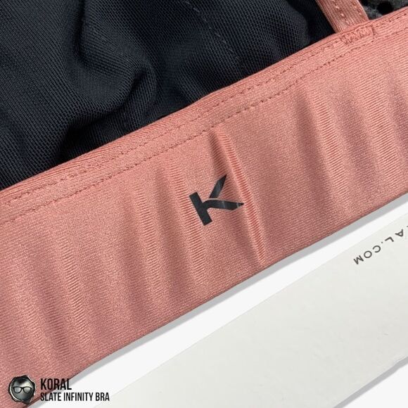 KORAL ACTIVEWEAR SLATE INFINITY LUSTROUS SPORTS BRA IN SAND PINK WOMEN’S SIZE XS - Picture 7 of 15